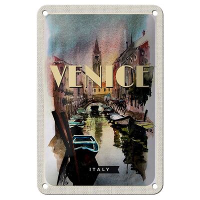 Targa in metallo da viaggio 12x18 cm Venezia Italia pittoresca decorazione pittorica