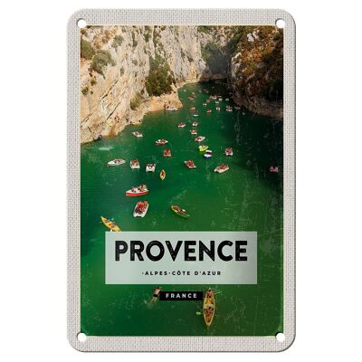Plaque tôle voyage 12x18cm Provence cote d'azur France décoration