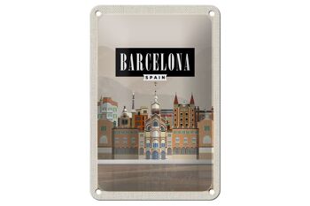 Panneau de voyage en étain, 12x18cm, panneau photo pittoresque de barcelone espagne 1