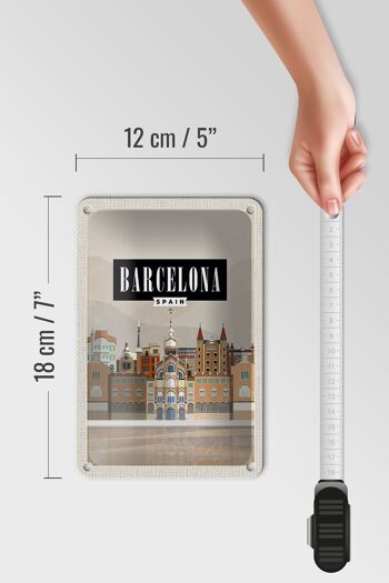 Panneau de voyage en étain, 12x18cm, panneau photo pittoresque de barcelone espagne 5