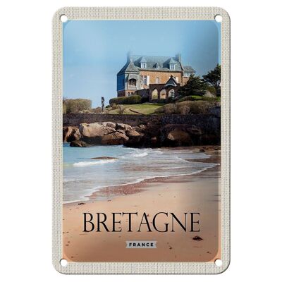 Blechschild Reise 12x18cm Bretagne France Architektur Dekoration