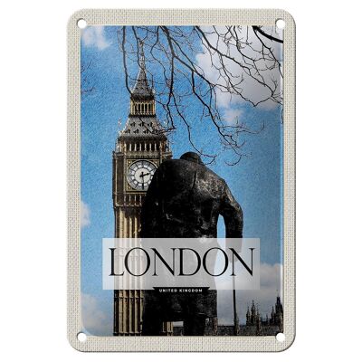 Blechschild Reise 12x18cm London UK Big Ben Reiseziel Dekoration