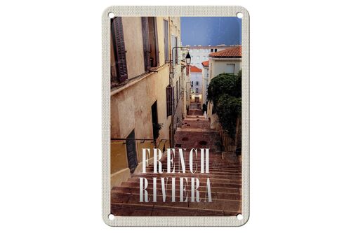 Blechschild Reise 12x18cm French Riviera Architektur Geschenk Schild