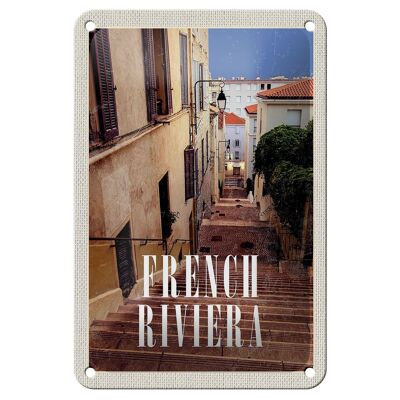 Letrero de chapa de viaje, 12x18cm, señal de regalo de arquitectura de la Riviera Francesa