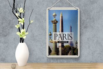 Panneau de voyage en étain 12x18cm, décoration d'architecture rétro de Paris France 4