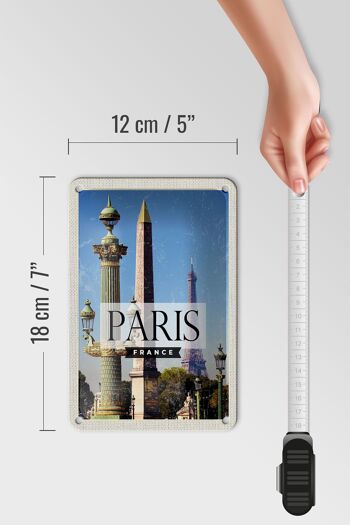 Panneau de voyage en étain 12x18cm, décoration d'architecture rétro de Paris France 5
