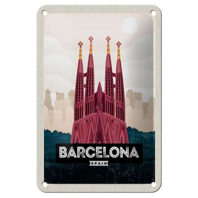 Blechschild Reise 12x18cm Barcelona Spain Kathedrale Schild