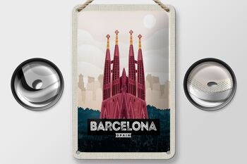 Panneau de voyage en étain, 12x18cm, panneau de la cathédrale de barcelone, espagne 2
