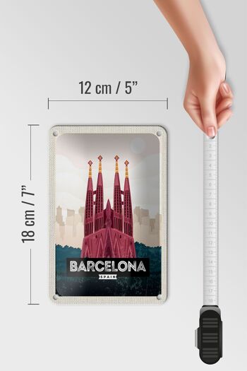 Panneau de voyage en étain, 12x18cm, panneau de la cathédrale de barcelone, espagne 5