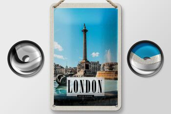 Panneau de voyage en étain, 12x18cm, fontaine de londres britannique, panneau Trafalgar Square 2