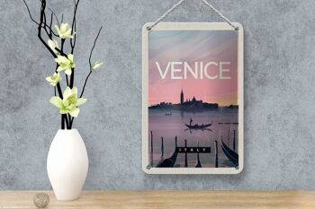 Panneau de voyage en étain, 12x18cm, venise, italie, bateau, photo pittoresque 4