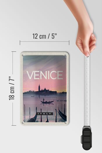 Panneau de voyage en étain, 12x18cm, venise, italie, bateau, photo pittoresque 5