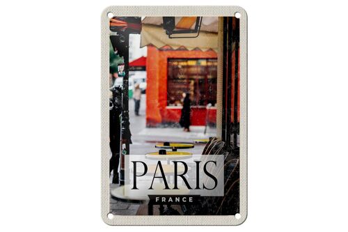 Blechschild Reise 12x18cm Paris France Reisziel Stadt Cafe Schild
