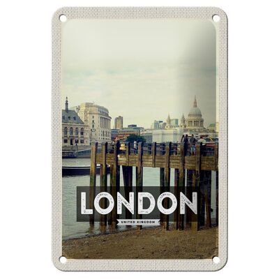 Cartel de chapa de viaje, cartel de 12x18cm, cartel de regalo de arquitectura de Londres