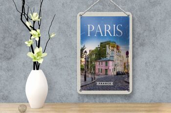Panneau de voyage en étain, 12x18cm, Paris, France, Architecture, signe de vacances 4