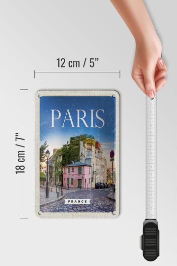 Panneau de voyage en étain, 12x18cm, Paris, France, Architecture, signe de vacances 5