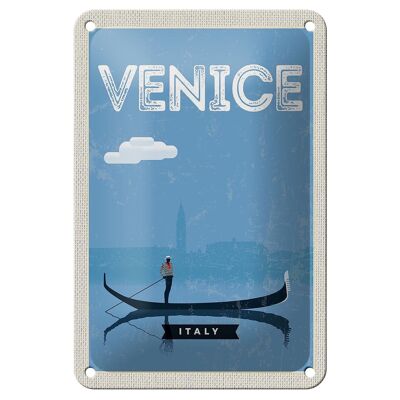 Targa in metallo da viaggio 12x18 cm Venezia Quadro pittoresco di Venezia