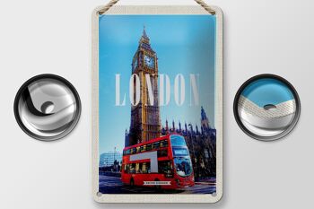 Panneau en étain voyage 12x18cm, bus rouge de Londres, panneau Big Ben 2