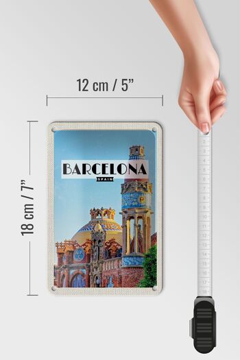 Panneau en étain voyage 12x18cm, décoration de style mosaïque de destination de voyage de barcelone 5