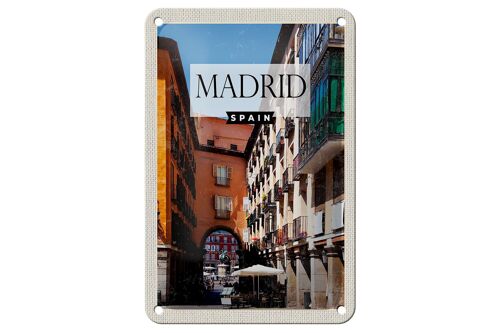 Blechschild Reise 12x18cm Madrid Spain Mittelalter Architektur Schild