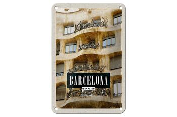 Panneau de voyage en étain, 12x18cm, barcelone, espagne, Architecture, signe de vacances 1