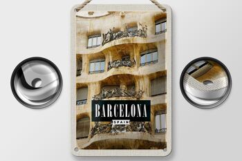 Panneau de voyage en étain, 12x18cm, barcelone, espagne, Architecture, signe de vacances 2