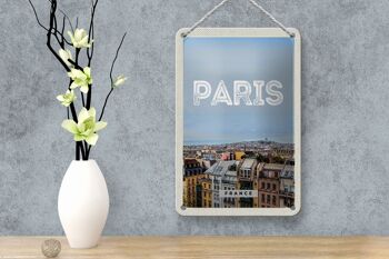 Panneau en étain voyage 12x18cm, vue panoramique de Paris, décoration de la ville 4