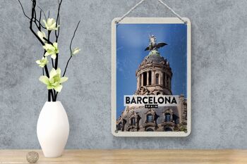 Panneau de voyage en étain, 12x18cm, Architecture de barcelone, signe cadeau rétro 4
