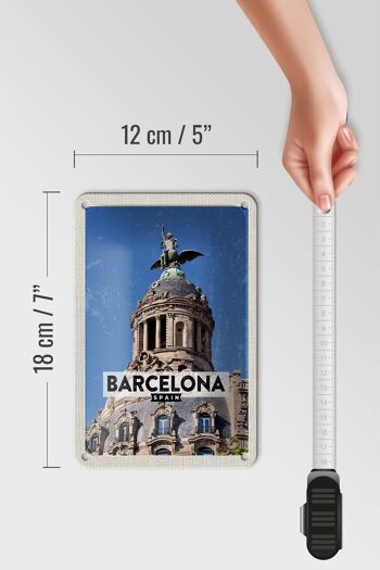 Panneau de voyage en étain, 12x18cm, Architecture de barcelone, signe cadeau rétro 5