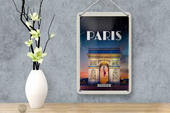 Panneau de voyage en étain 12x18cm, panneau rétro Paris France Arc de Triomphe 4