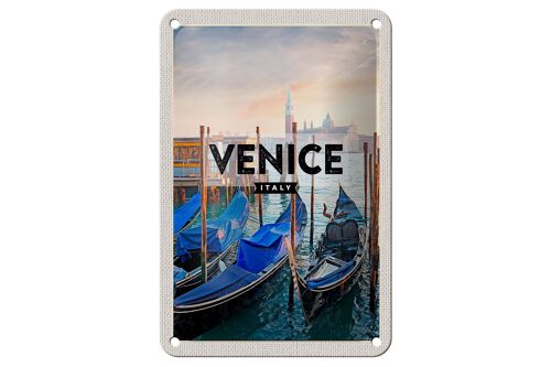 Blechschild Reise 12x18cm Venice Venedig Boote Meer Geschenk Schild