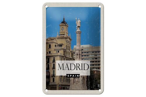 Blechschild Reise 12x18cm Madrid Spanien Panorama Dekoration