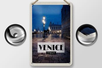Panneau de voyage en étain, 12x18cm, venise, italie, vue de Venise, panneau de nuit 2