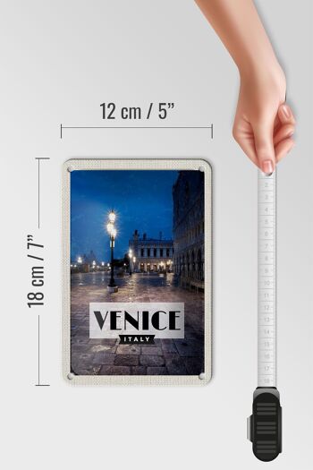 Panneau de voyage en étain, 12x18cm, venise, italie, vue de Venise, panneau de nuit 5