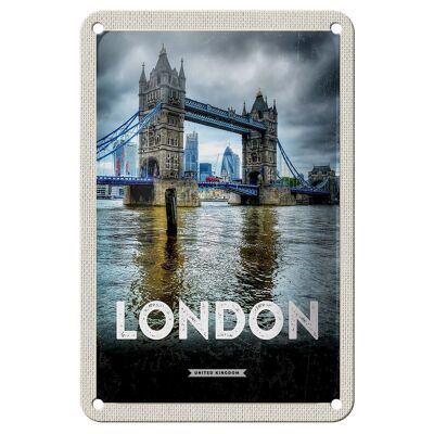 Cartel de chapa de viaje, 12x18cm, Londres, Inglaterra, destino de viaje, cartel de puente