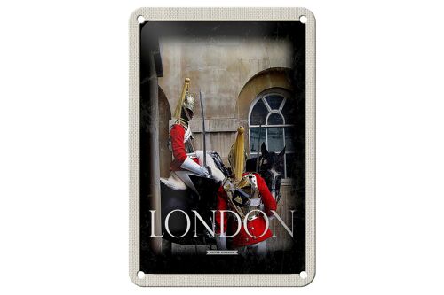 Blechschild Reise 12x18cm London England Soldat Pferd Dekoration