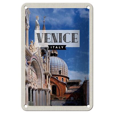 Tin sign travel 12x18cm Venice Italy architecture decoration