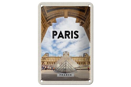 Blechschild Reise 12x18cm Paris Frankreich Louvre Dekoration