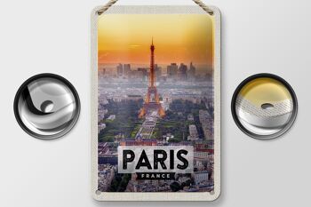 Signe en étain voyage 12x18cm, décoration tour Eiffel Paris France 2