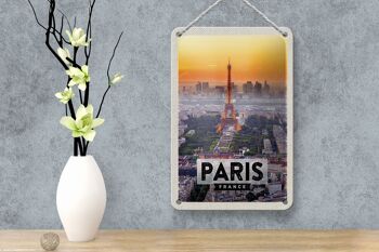 Signe en étain voyage 12x18cm, décoration tour Eiffel Paris France 4