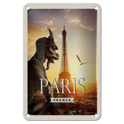 Blechschild Reise 12x18cm Paris Frankreich Urlaub Architektur Schild