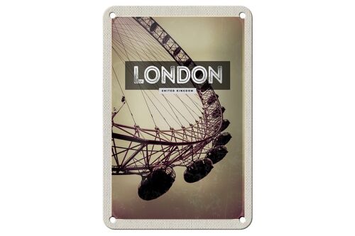 Blechschild Reise 12x18cm London England London Eye Reise Schild