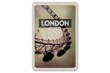 Signe de voyage en étain, 12x18cm, londres, angleterre, London Eye, signe de voyage 1