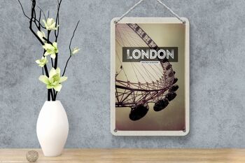 Signe de voyage en étain, 12x18cm, londres, angleterre, London Eye, signe de voyage 4