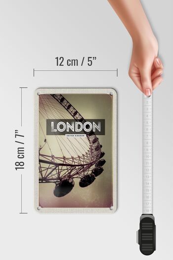 Signe de voyage en étain, 12x18cm, londres, angleterre, London Eye, signe de voyage 5
