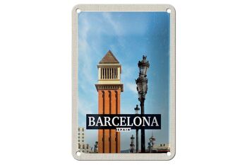 Panneau de voyage en étain, 12x18cm, panneau mosaïque de jour d'image de barcelone espagne 1