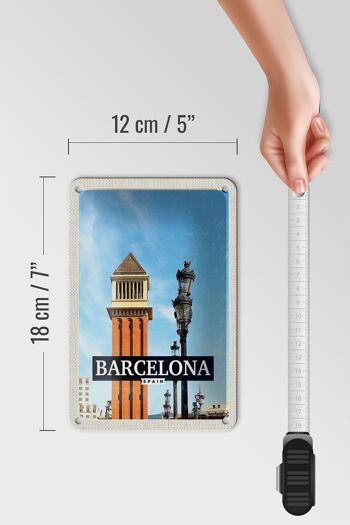 Panneau de voyage en étain, 12x18cm, panneau mosaïque de jour d'image de barcelone espagne 5