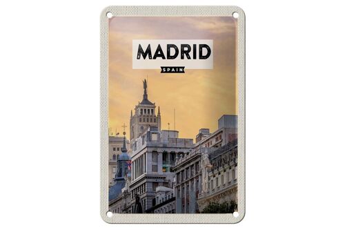 Blechschild Reise 12x18cm Madrid Spanien kurz Trip Dekoration