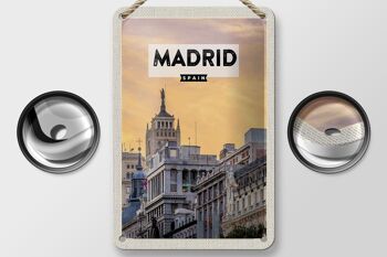 Panneau en étain voyage 12x18cm, décoration de court voyage Madrid espagne 2