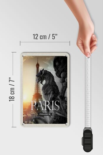 Signe de voyage en étain, 12x18cm, Paris, France, tour Eiffel, Dragon 5